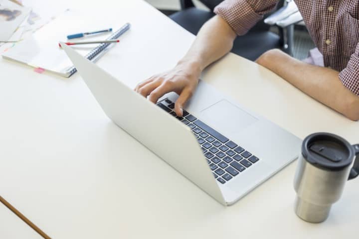 man working on computer