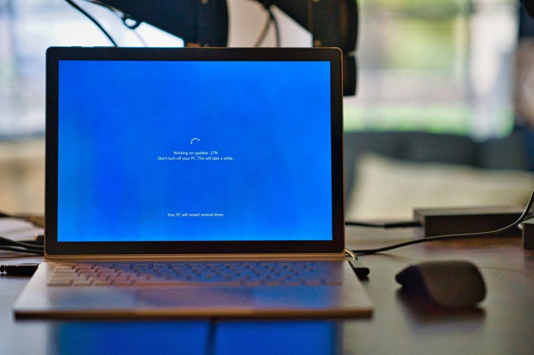 laptop on a desk